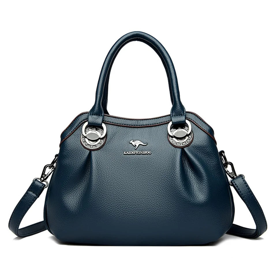 Luxury 3-Layer Leather Handbag – Large Capacity Shoulder Tote for Women
