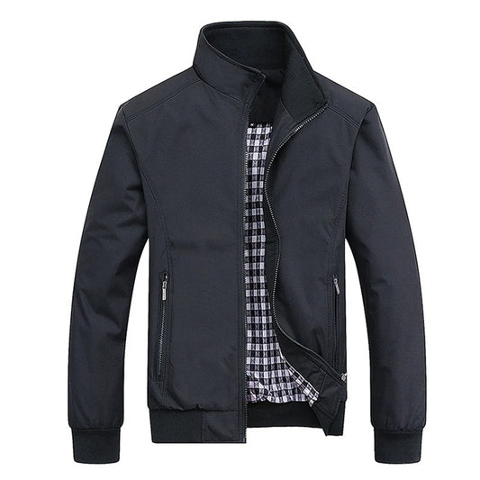 Hooded baseball jacket for men with zipper