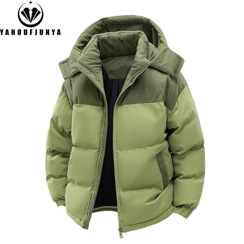 Men’s Autumn Winter Windbreak Jacket – Warm Outdoor Coat with Removable Hood