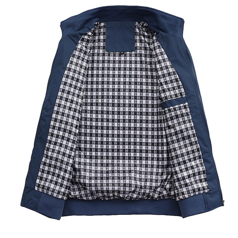 Solid color men’s casual overcoat jacket