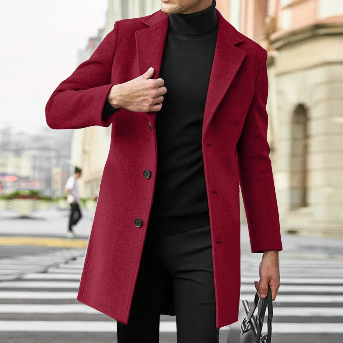 Men’s Wool Blend Trench Coat | 2025 Casual Business Overcoat