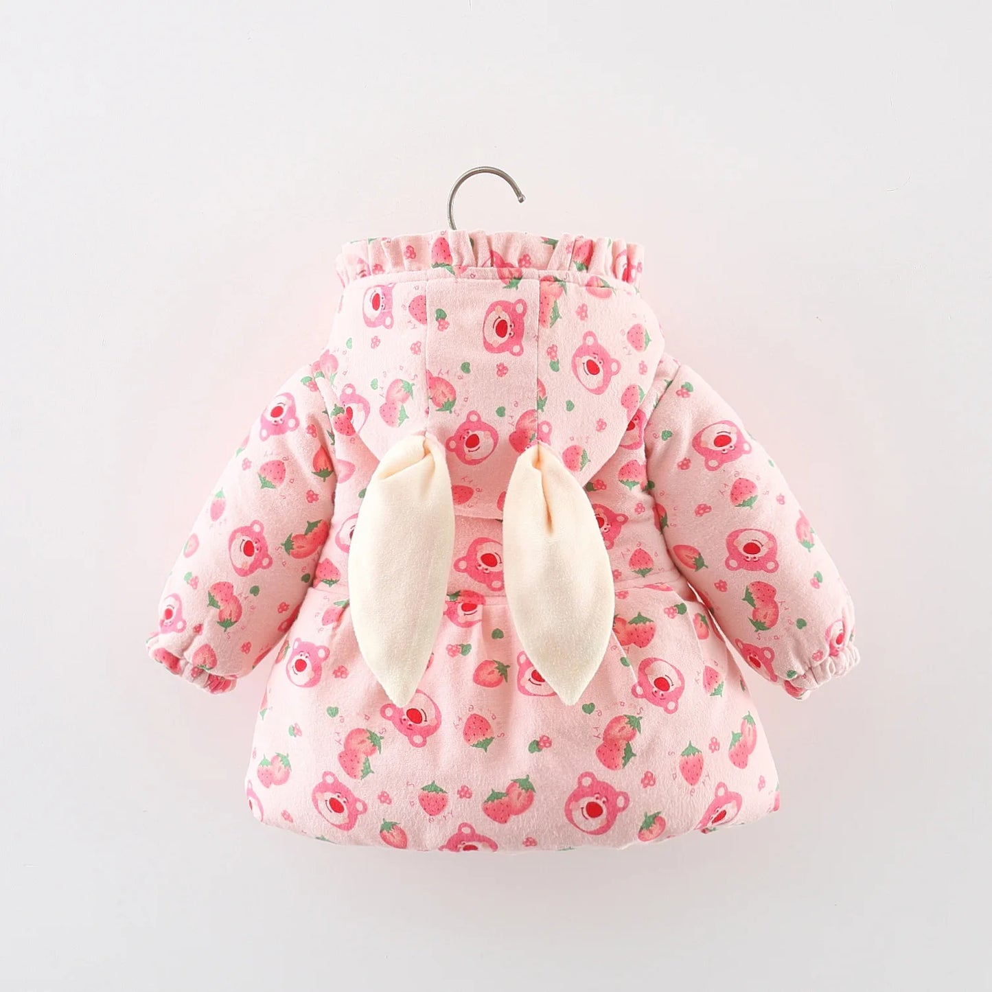 Baby girl warm floral hooded outerwear
