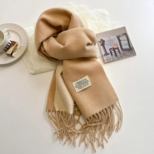 Women’s Cashmere Winter Scarf | Soft Knitted Wrap | Korean Style