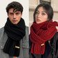 Unisex Thick Warm Knit Scarf | Soft Solid Cashmere Neckwear