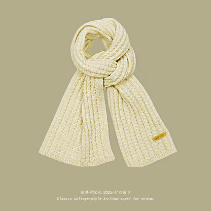 Unisex Thick Warm Knit Scarf | Soft Solid Cashmere Neckwear