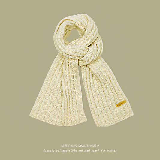 Unisex Thick Warm Knit Scarf | Soft Solid Cashmere Neckwear