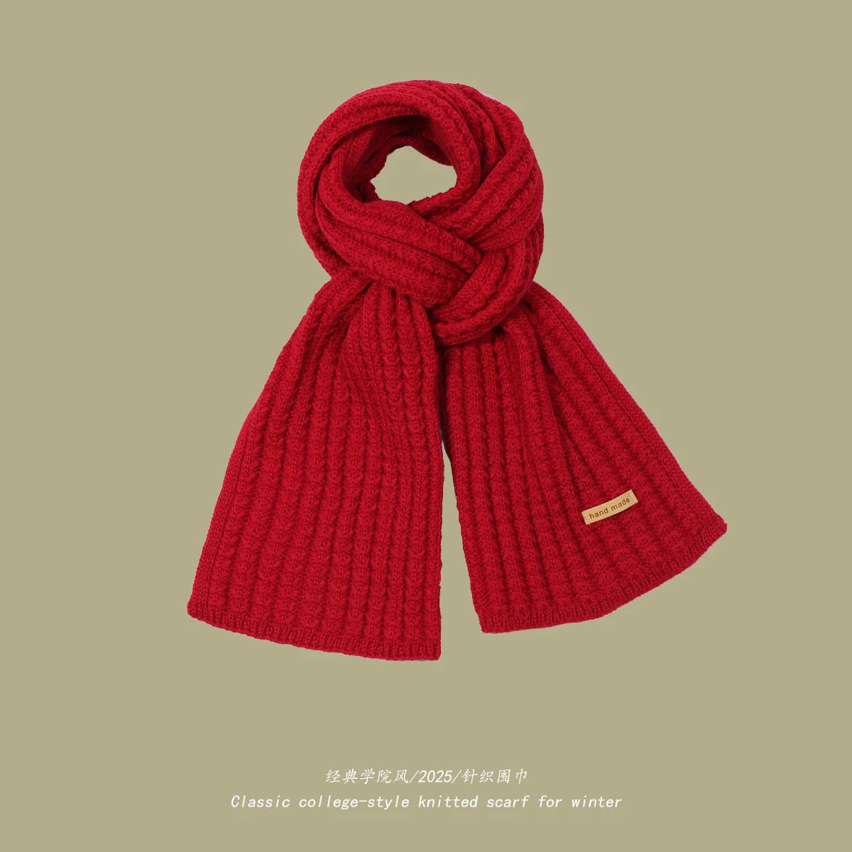 Unisex Thick Warm Knit Scarf | Soft Solid Cashmere Neckwear