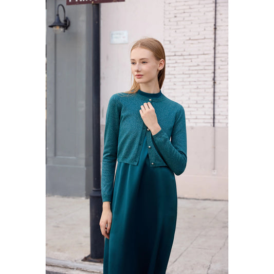 Women Winter Satin Dress Set