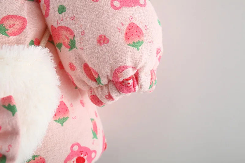 Toddler girl rabbit ear hooded floral winter jacket