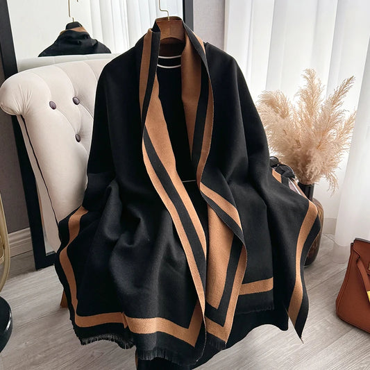 Women’s Luxury Cashmere Winter Scarf | Plain Color Shawl & Wrap