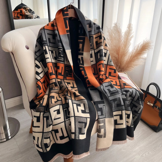 Women’s Luxury Double-Sided Print Scarf | Soft Warm Pashmina Shawl