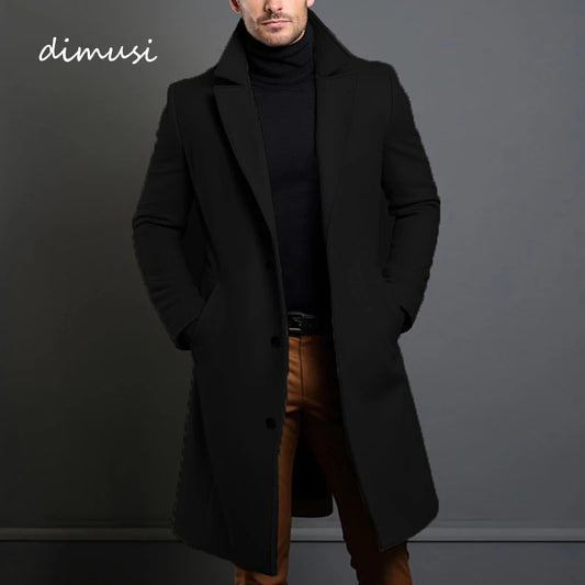 Men’s Luxury Wool Trench Coat | Warm Winter Overcoat | Casual Business Style