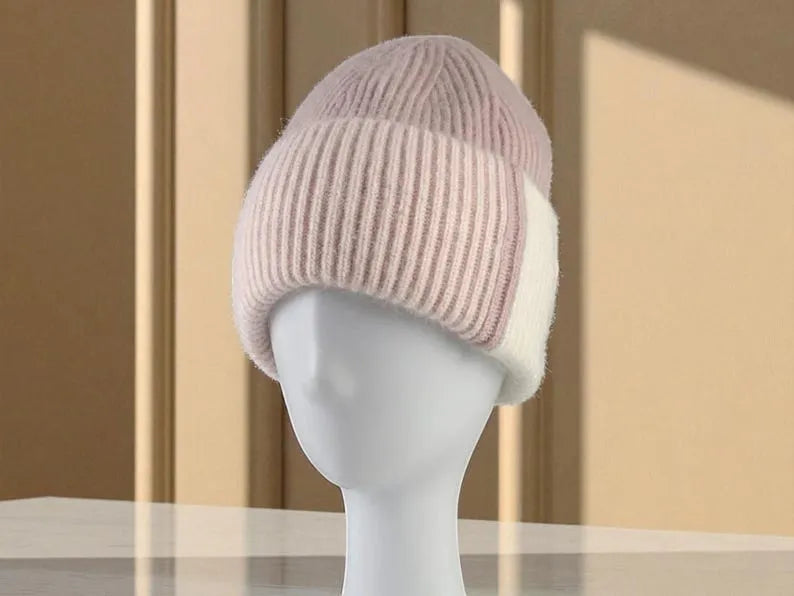 Colorful Matching Beanies | Soft Fluffy Winter Hat | Cozy Knit Hats for Women | Warm Fashionable Beanie | Cute Cold Weather Gift