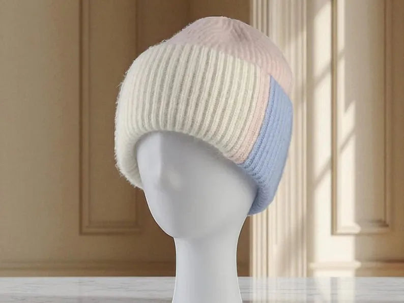 Colorful Matching Beanies | Soft Fluffy Winter Hat | Cozy Knit Hats for Women | Warm Fashionable Beanie | Cute Cold Weather Gift