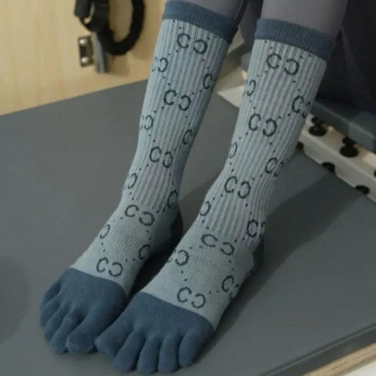 Non Slip Yoga Socks for Women – Grip Pilates Toe Socks, Mid Calf Anti Skid Barre Socks for Indoor Workout & Dance