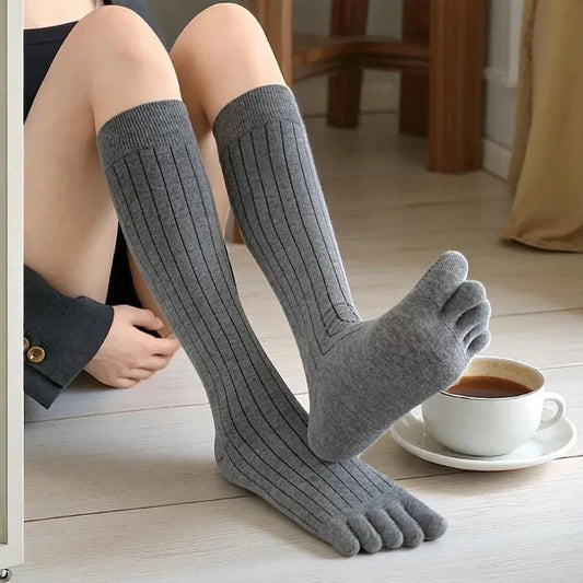 Pairs Long Toe Socks – Women & Men | Cotton Stretch Five-Finger Calf Socks