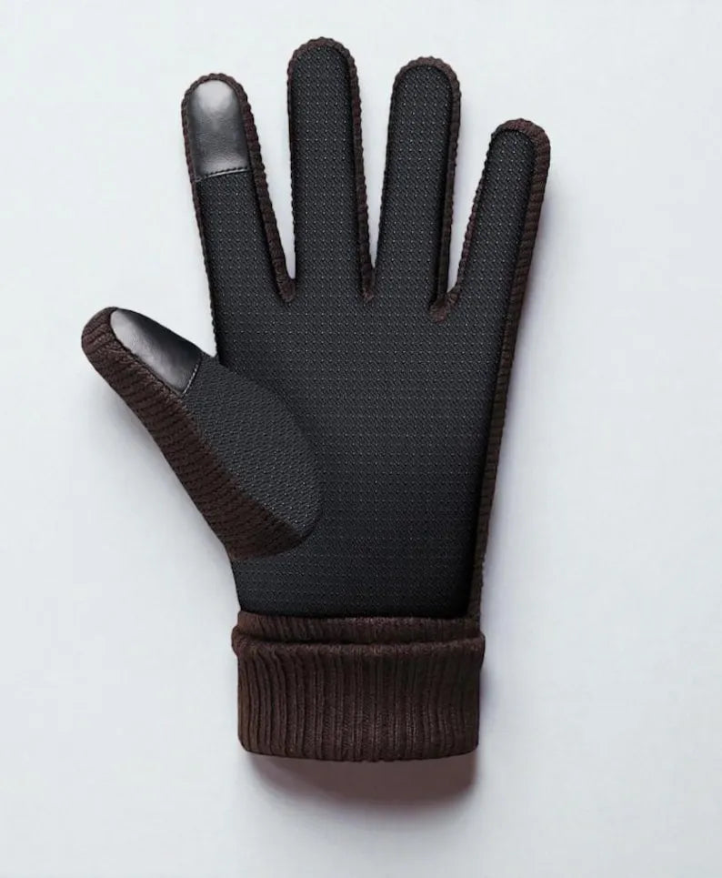 Men's Suede Touchscreen Gloves | Fleece Lined Winter Driving Gloves
