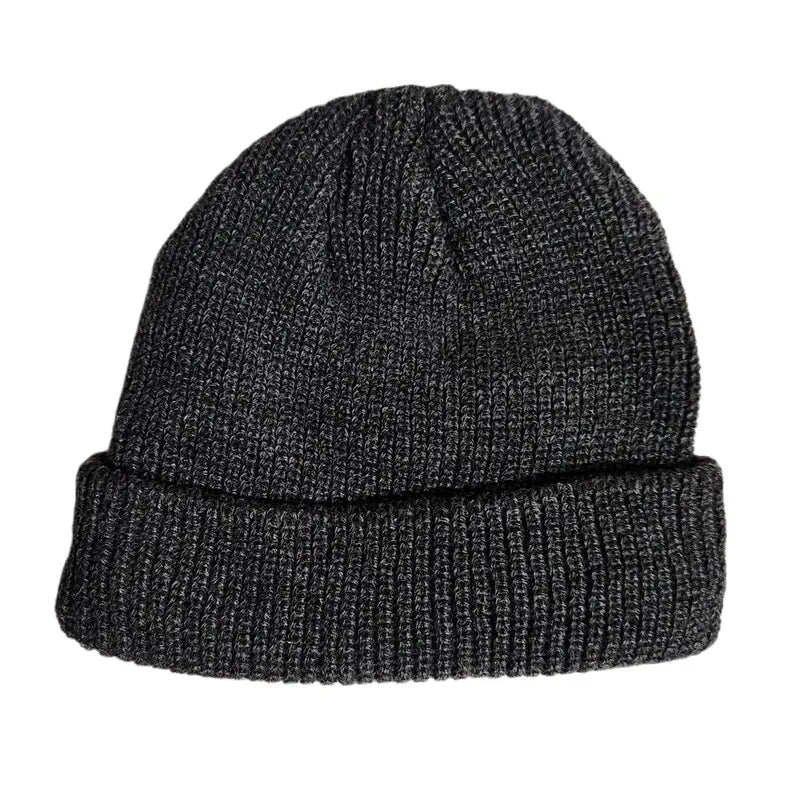 Warm Wool Beanie for Teens – Soft Black Knitted Winter Cap