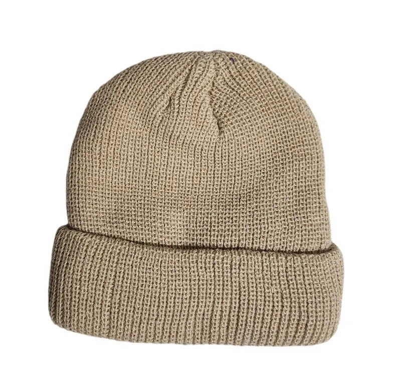 Warm Wool Beanie for Teens – Soft Black Knitted Winter Cap