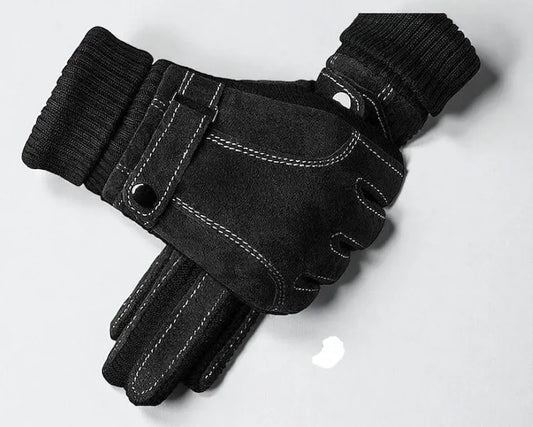 Men's Suede Touchscreen Gloves | Fleece Lined Winter Driving Gloves