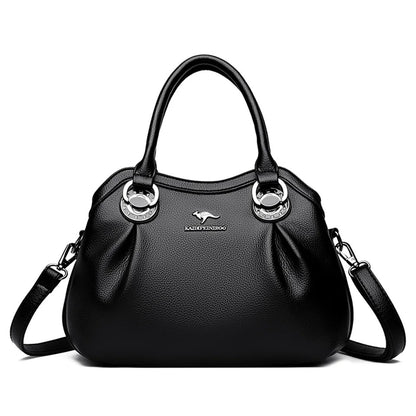 Luxury 3-Layer Leather Handbag – Large Capacity Shoulder Tote for Women