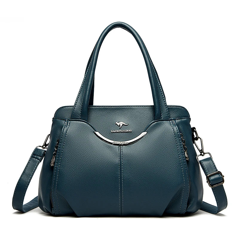 Luxury Soft Leather Handbag – 2024 Designer Shoulder & Crossbody Tote for Women