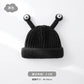 Kids dome-shaped wool blend hat with cartoon design