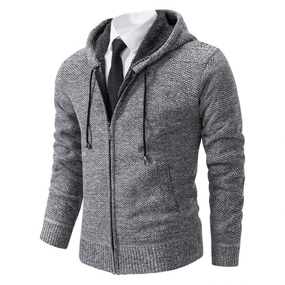 Men’s hooded fleece knitted jacket
