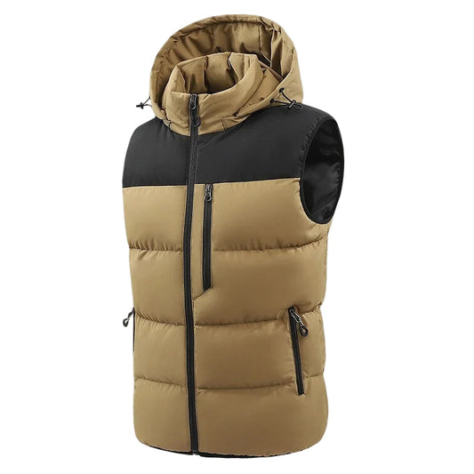 Men’s winter fleece vest with hood