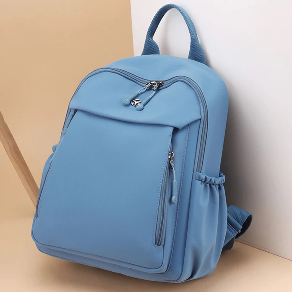 Waterproof Nylon Backpack Solid Color