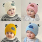 Warm knitted animal baby hat for winter