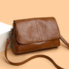 Retro oil wax PU leather crossbody bag, vintage unisex shoulder purse, flap design bag