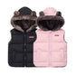 Kids hooded puffer vest winter warm