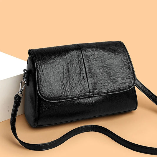 Retro Oil Wax PU Leather Crossbody Bag – Vintage Unisex Shoulder Purse with Flap Design