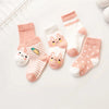 Colorful kids socks set with cartoon design