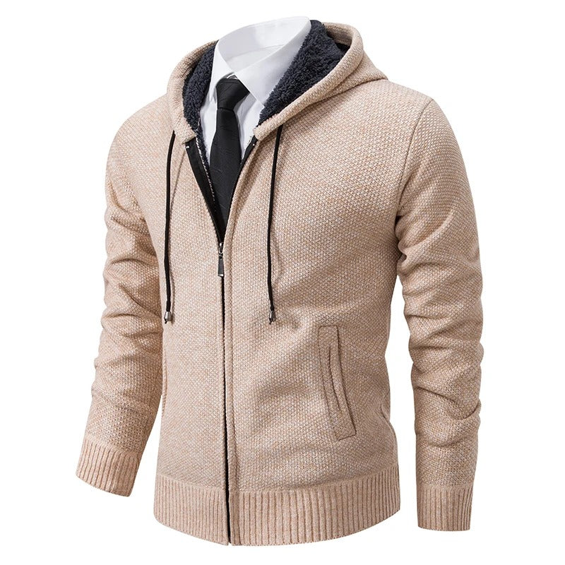 Soft fleece-lined hoodie jacket
