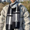 Cashmere-feel warm knit scarf for men