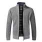 Men’s fleece-lined knitted zip cardigan front view