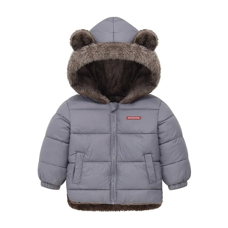 "cashmere padded thick warm kids coat"