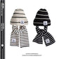 Korean style kids cozy striped winter beanie