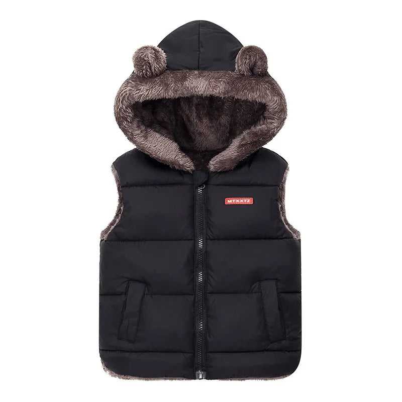 Unisex hooded winter vest for children