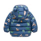 Kids dinosaur hooded puffer jacket