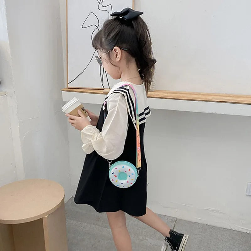 Girls silicone messenger bag - donut design