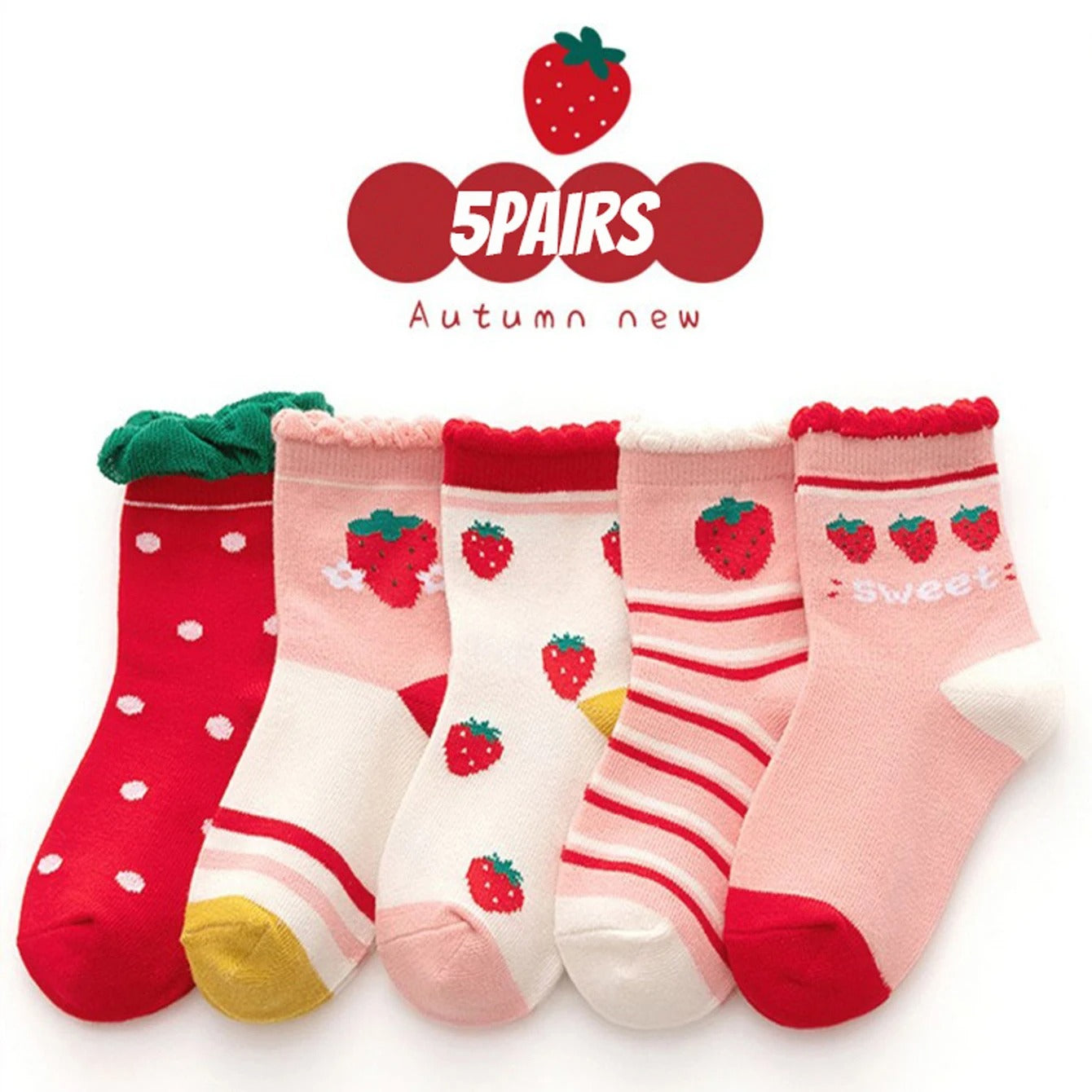 5 pairs mid-tube children’s socks
