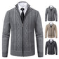 Men’s winter cashmere padded knitted cardigan front view