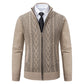 Casual men’s winter cardigan with turn-down collar