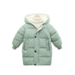 Long outerwear kids winter jacket with zipper