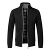 Slim-fit winter fleece cardigan with collar