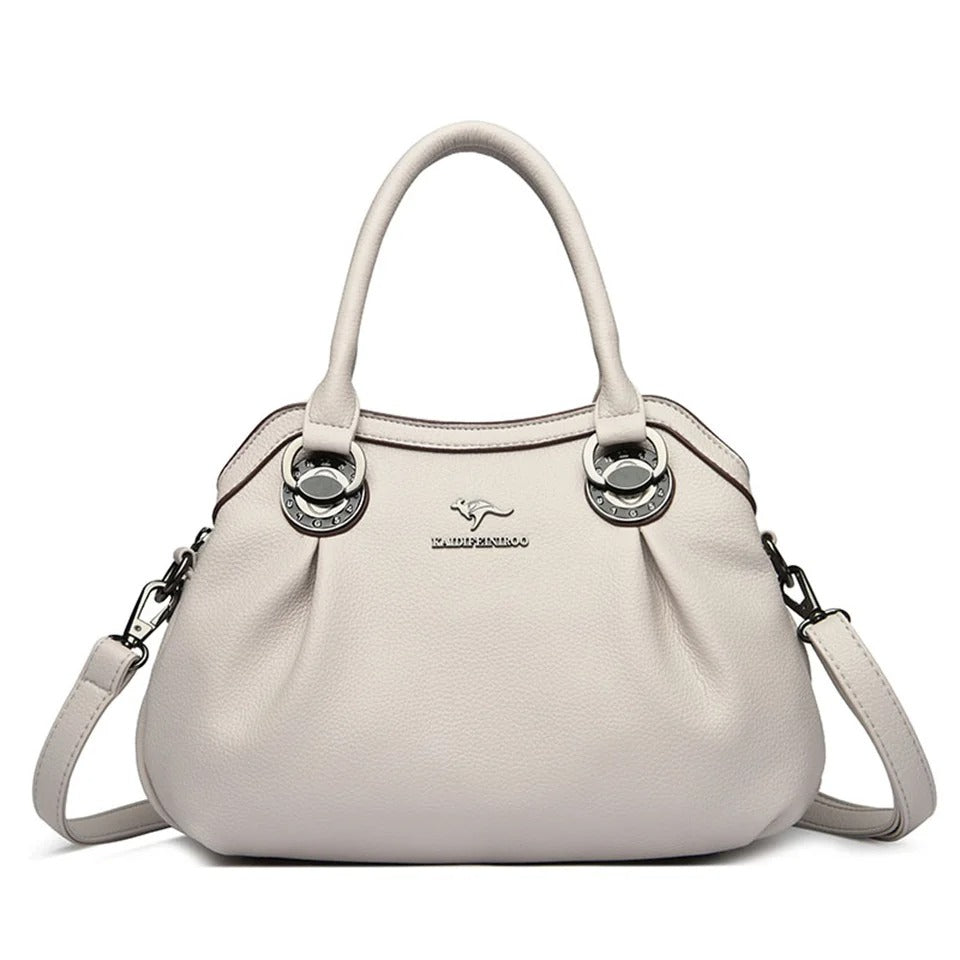 Luxury 3-Layer Leather Handbag – Large Capacity Shoulder Tote for Women