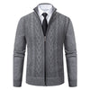 Thick warm padded men's knitted coat